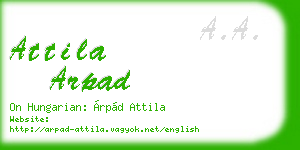 attila arpad business card